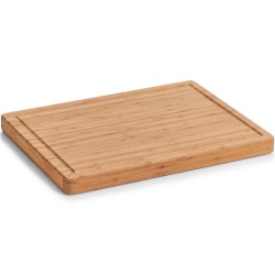 1x Rechthoekige luxe bamboe houten snijplanken met sapgroef 46 cm - Snijplanken