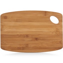 1x Rechthoekige bamboe houten snijplanken met oog 34 cm - Snijplanken