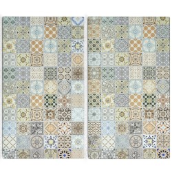 2x Glazen snijplanken met mozaiek print 30 x 52 cm - Snijplanken