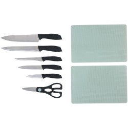 alpina Messenset - 8 Stuks - Koksmes, Snijmes, Uitbeenmes, Universeel Mes en Schilmes - Met Schaar - Snijplanken