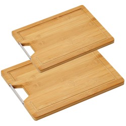 Bamboe houten snijplanken voordeel set 23 x 33 en 28 x 38 cm - Snijplanken